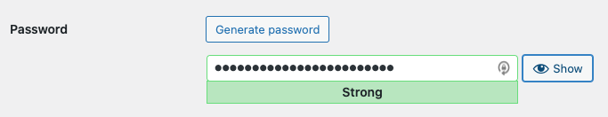 WP add user generate password