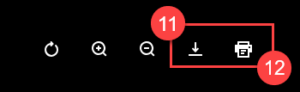 11. Click the 'Download' Icon or the 'Printer' Icon to either download or print your 1098-T.