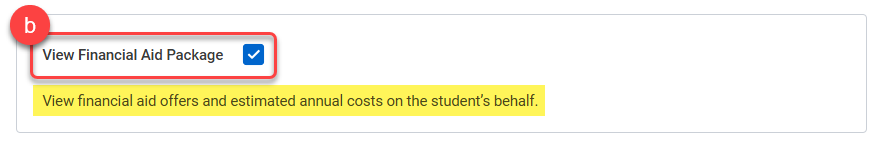 12b-View Financial Aid Package Permissions Description.