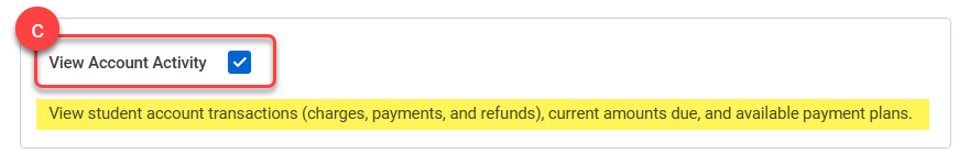 12c-View Account Activity permission description.
