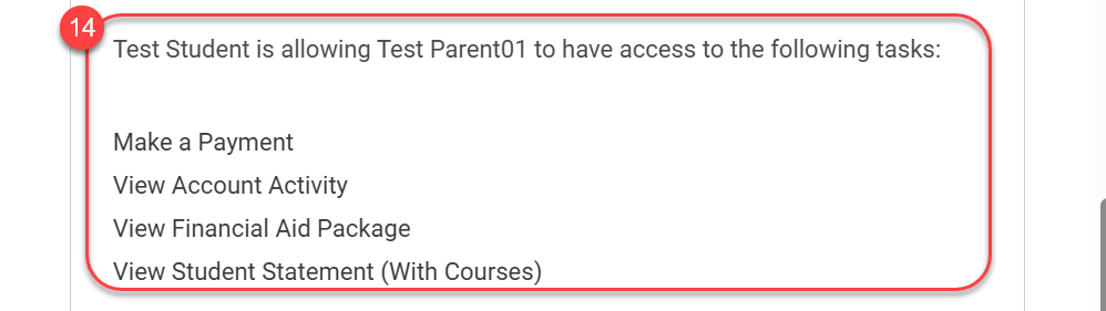 14-View at the bottom of the waiver with a list of permissions provided to your Third Party based on your previous selections.