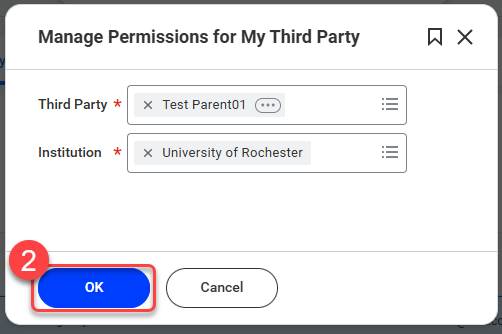 2-Confirm the Third Party's name, then click "OK."