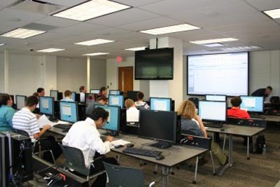 Students in computer classroom