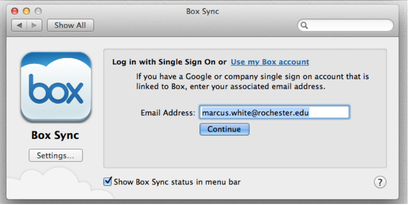 box mac email setup screenshot