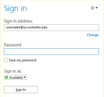 change skype for business sign in address