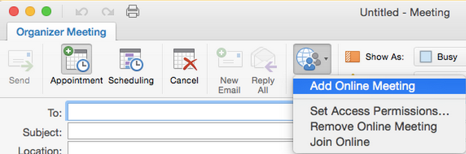 outlook for mac where is my meeting info