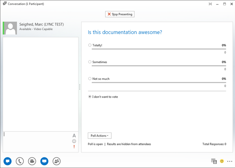 skype screenshot of poll