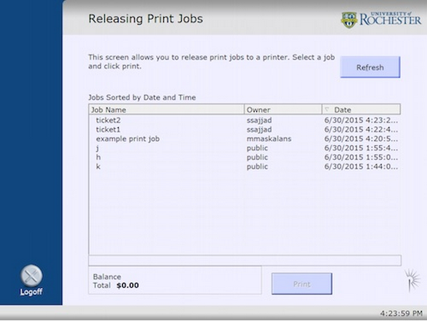 printing screenshot