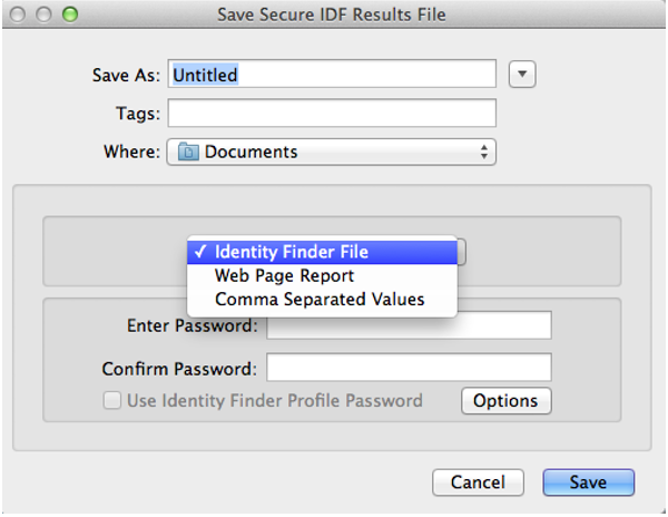 identity finder save screenshot