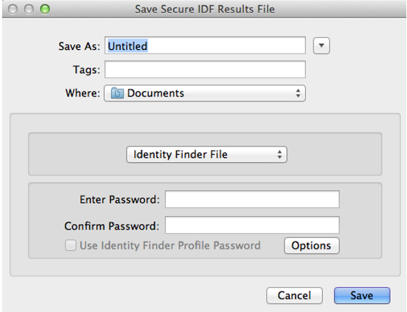 identity finder save screenshot