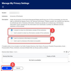 Select Change My Privacy Settings under General Help menu.
