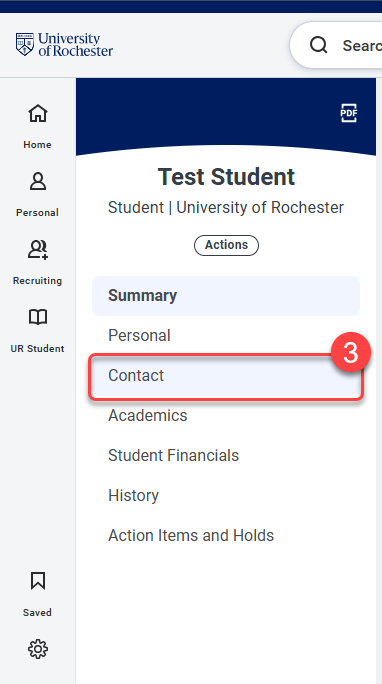 3-Select "Contact" under your name to begin adding a Third Party proxy.