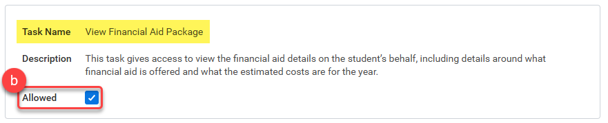 3b-View Financial Aid Package task.