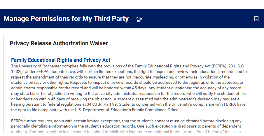 4-Family Educational Rights and Privacy Act waiver sample.