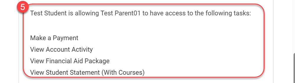 5-View at the bottom of the waiver with a list of permissions provided to your Third Party based on your previous selections.