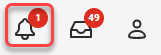If you selected Notify Me Later, navigate to the top right corner and select the Notifications bell icon.