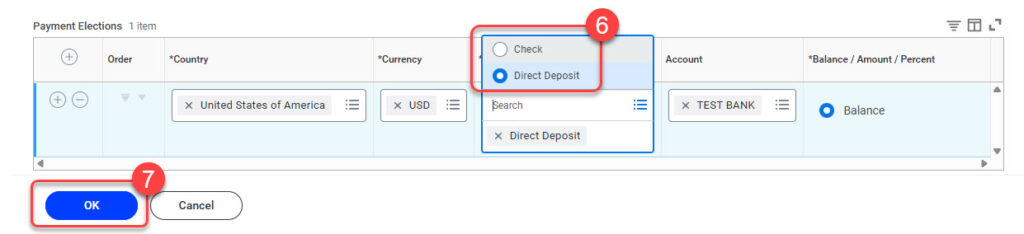 Select the Payment Type you wish to use