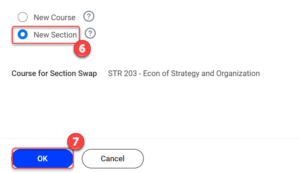 Click the New Section button and then click OK.