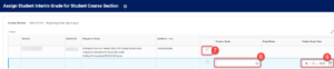 Select plus icon, then enter grade in Interim Grade field, keep or select date.