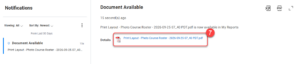 Select the PDF hyperlink within the Photo Course Roster notification.