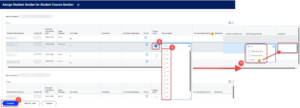 Check Change Grade, select Revised Grade, add Grade Change Reason, then Continue.
