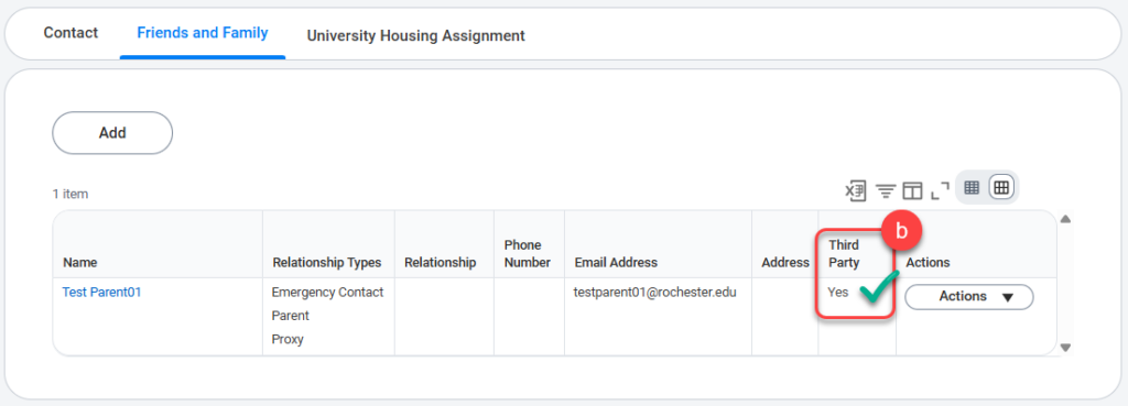 b-Confirm the Third Party column is marked "Yes"