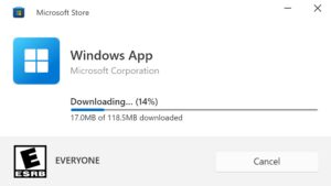 A screenshot of the AVD Download Windows App