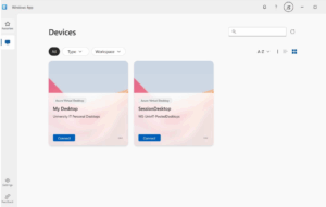 Screenshot of the Azure Windows Client.