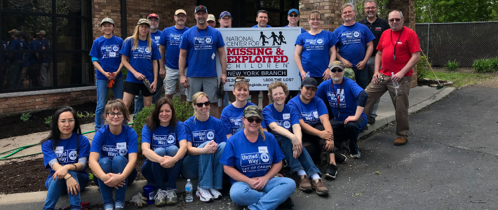 University IT staff volunteered at the National Center for Missing & Exploited Children for the United Way Day of Caring in May 2018.