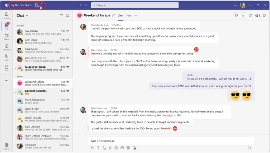 microsoft teams open in background
