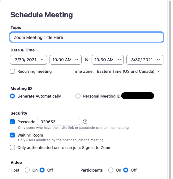 Scheduling Zoom meetings with Zoom client or Zoom web portal ...