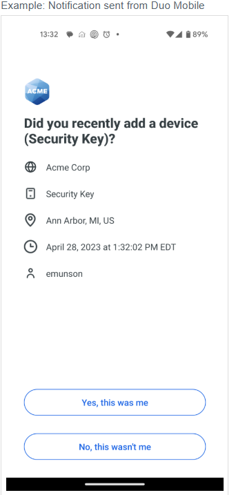 Duo New Device Verification