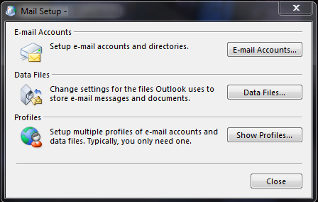 Outlook setup screenshot