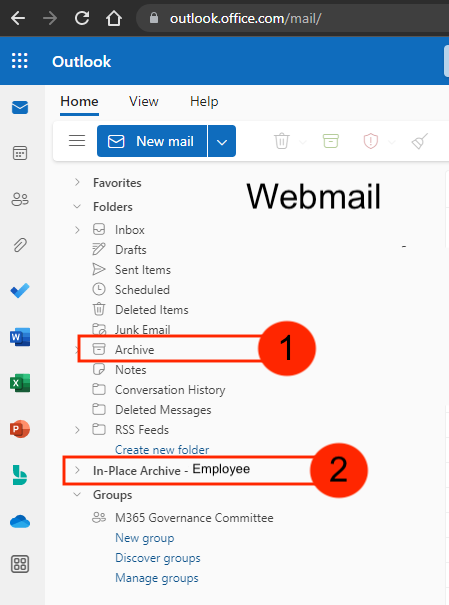 how to archive mail in outlook online