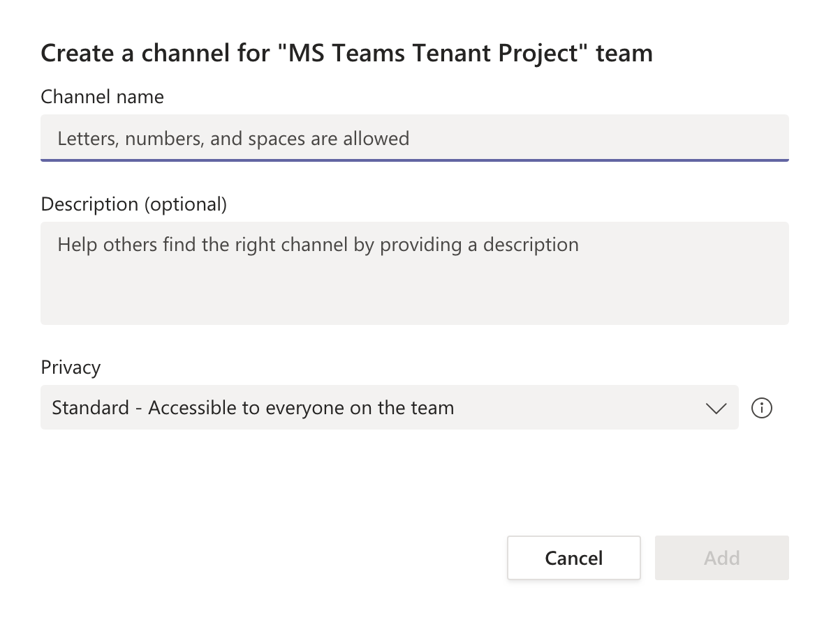 Creating a Channel in Teams - University IT