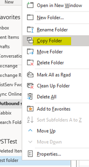 Outlook Copy folder
